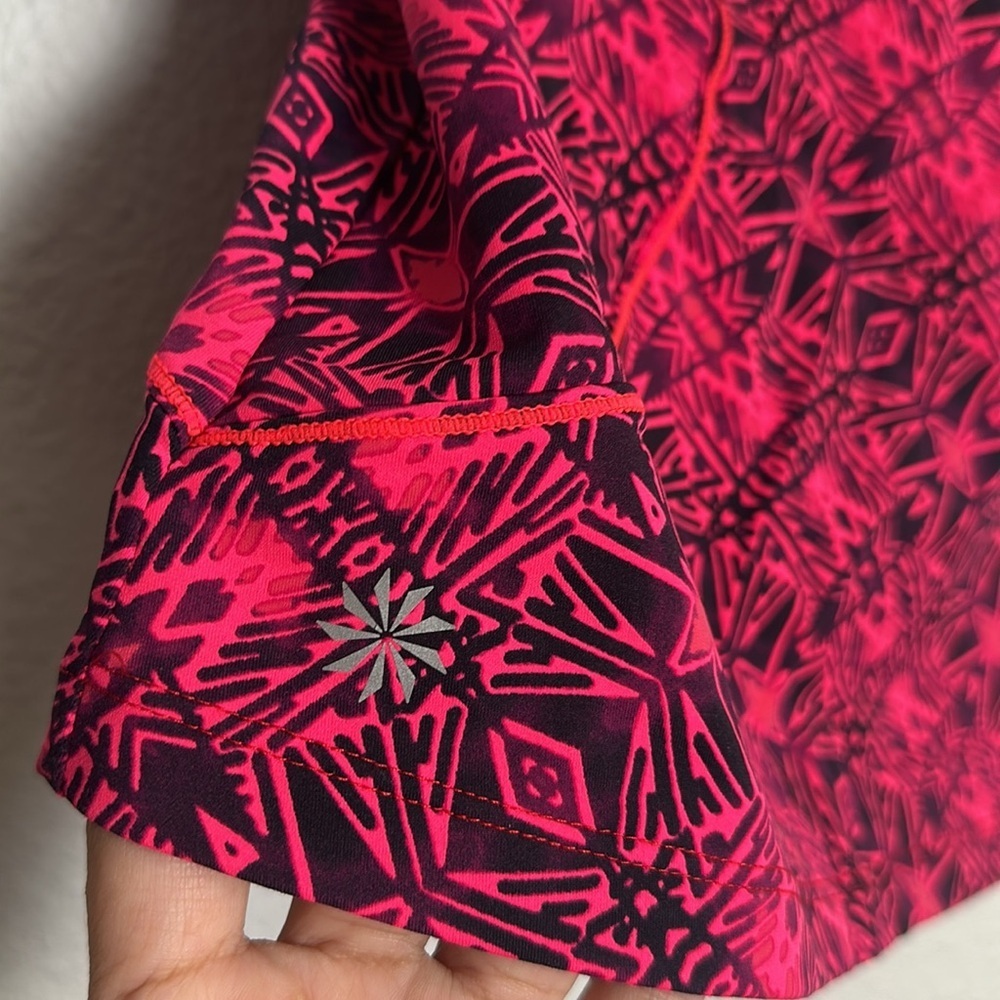 Athleta Cairo Energy Tank Pink Black Women’s Size Medium Racerback Padded Top - Picture 3 of 9